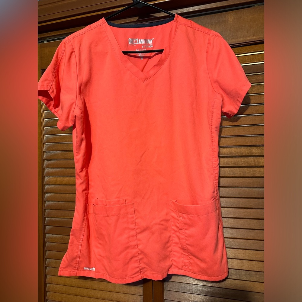 Hot pink/coral greys anatomy scrub set